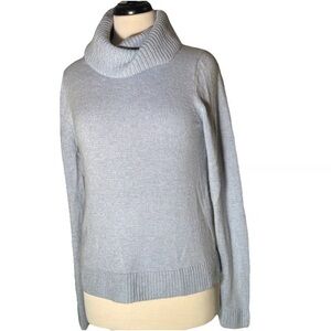 Elegant Women's Light Gray Cowl Neck Sweater